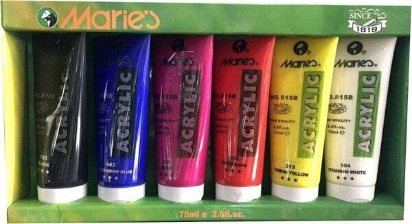 AKRİLİK BOYA 6 RENKLİ SET (6AD X 75 ML)