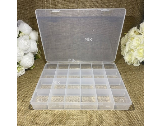 MiR 24 BÖLMELİ ŞEFFAF TAKI KUTUSU (1 ADET) KOD 424