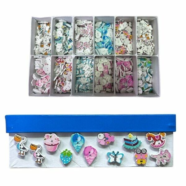 FİGÜRLÜ AHŞAP BEBE DÜĞME (1200 ADET)