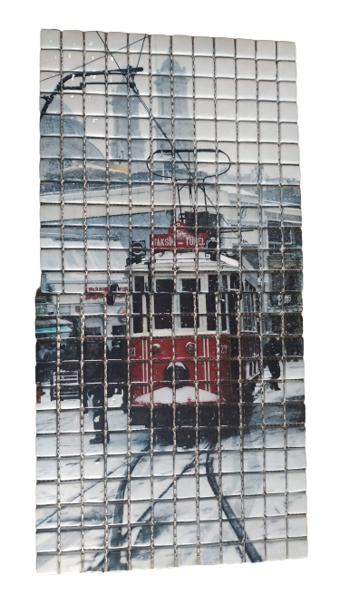 RESİMLİ CAM MOZAİK 15 KUŞLAR MODEL