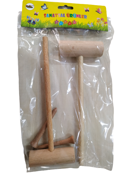 OYUNCAK AHŞAP ÇEKİÇ VE ÇİVİ (1 PK)