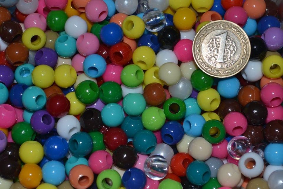 10 mm Makrome Plastik Boncuk AÇIK KREM