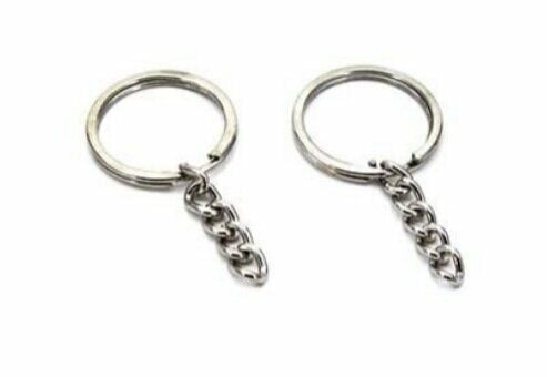 ZİNCİRLİ - NİKEL ANAHTARLIK HALKASI YASSI 25MM (1000 ADET)