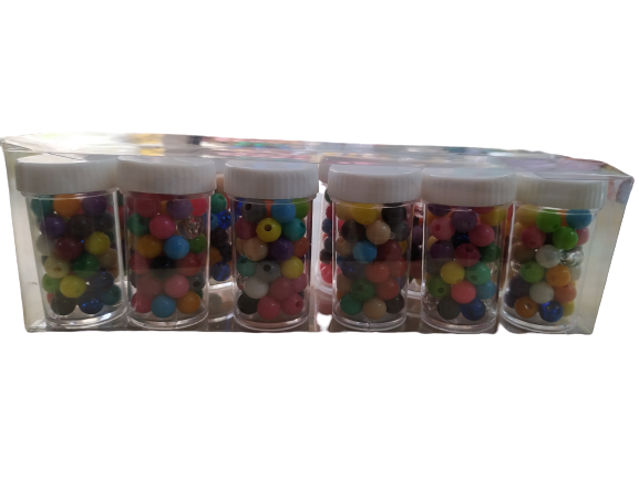 12'Lİ ŞİŞE BONCUK (1 KUTU) 8 mm boncuk 12 li set