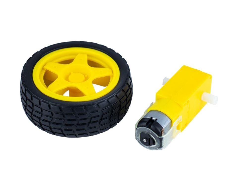ÇİFT EKSENLİ DİŞLİ MOTOR + TEKERLEK (1 ÇİFT)