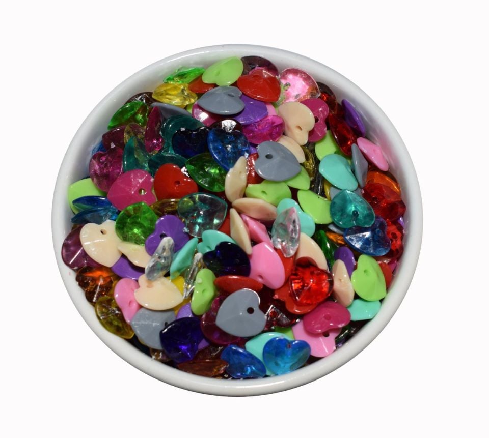 KRİSTALİZE KALP YAZMA BONCUĞU (1 KG)