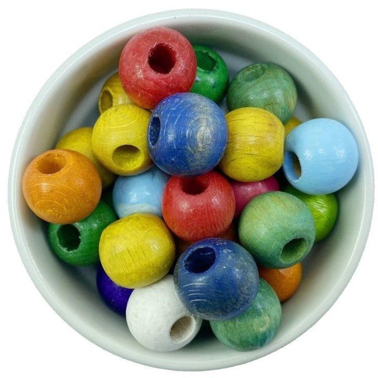 TAHTA 17 MM YUVARLAK BONCUK (1 KG) KARIŞIK