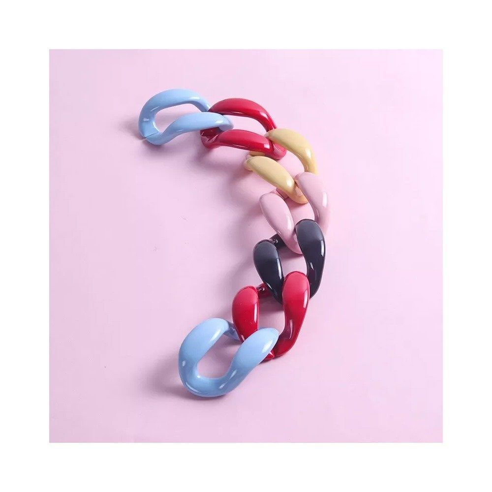 NO:163 TAŞSIZ DÜZ PLASTİK ZİNCİR (355 ADET) KIRMIZI