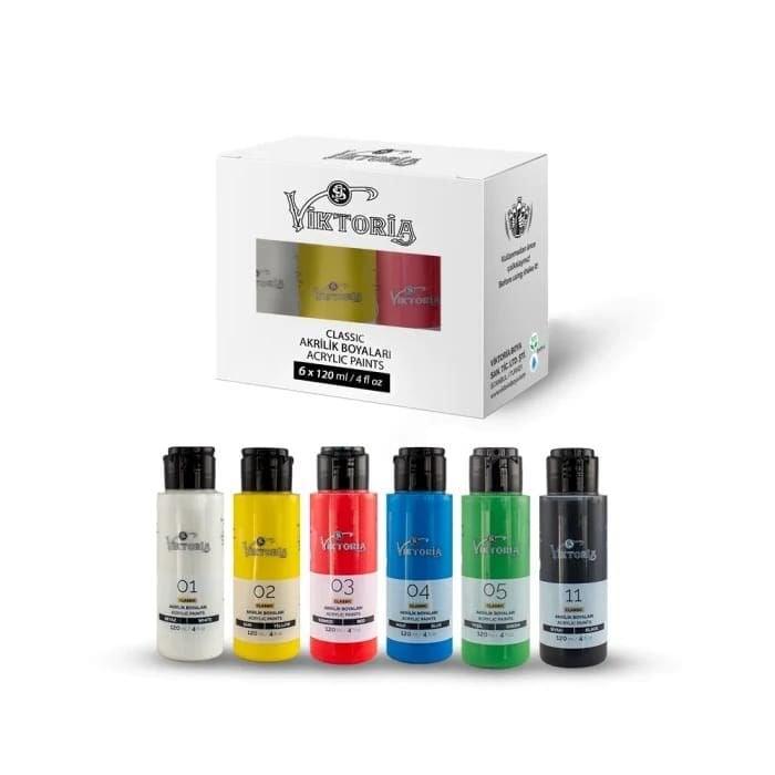 KLASİK AKRİLİK BOYA (6'LI 120 ML)