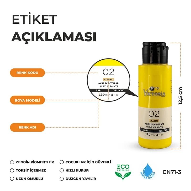 KLASİK AKRİLİK BOYA (6'LI 120 ML)