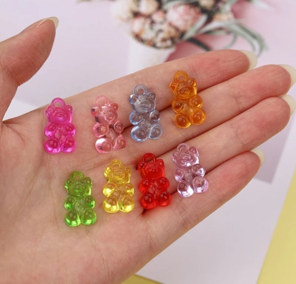 KULPLU JELİBON AYICIK BONCUK (100 ADET) PEMBE