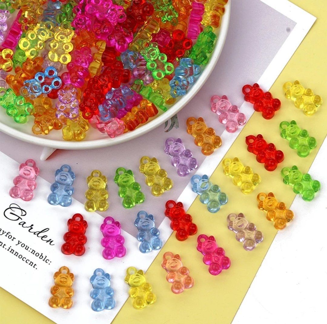 KULPLU JELİBON AYICIK BONCUK (100 ADET) PEMBE