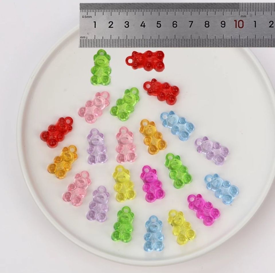 KULPLU JELİBON AYICIK BONCUK (100 ADET) SİYAH