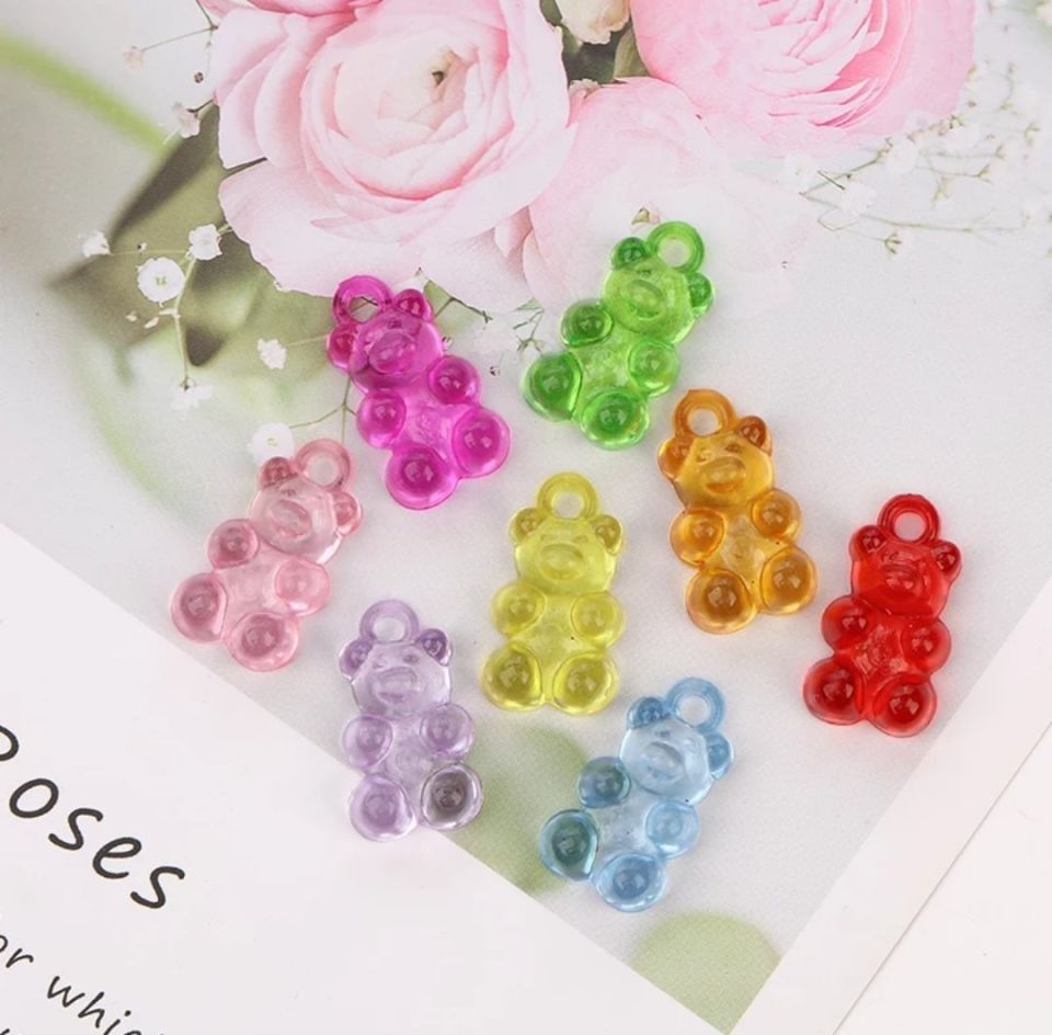 KULPLU JELİBON AYICIK BONCUK (100 ADET) SİYAH