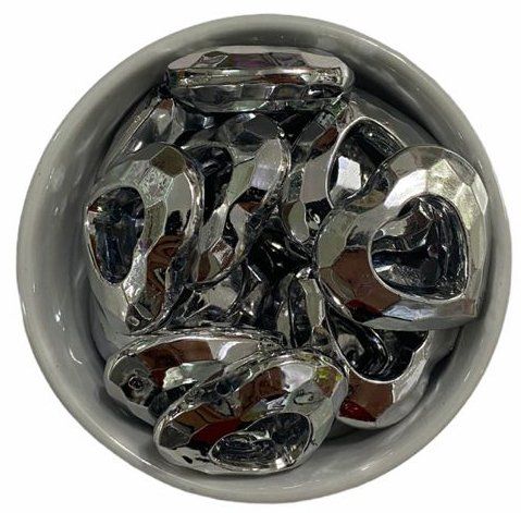 NO:55 *KRİSTAL BÜYÜK KALP BONCUK (1KG) GÜMÜŞ