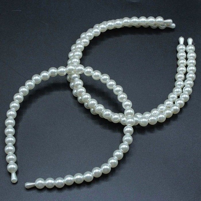 BEYAZ BÜYÜK İNCİLİ TAÇ KREM