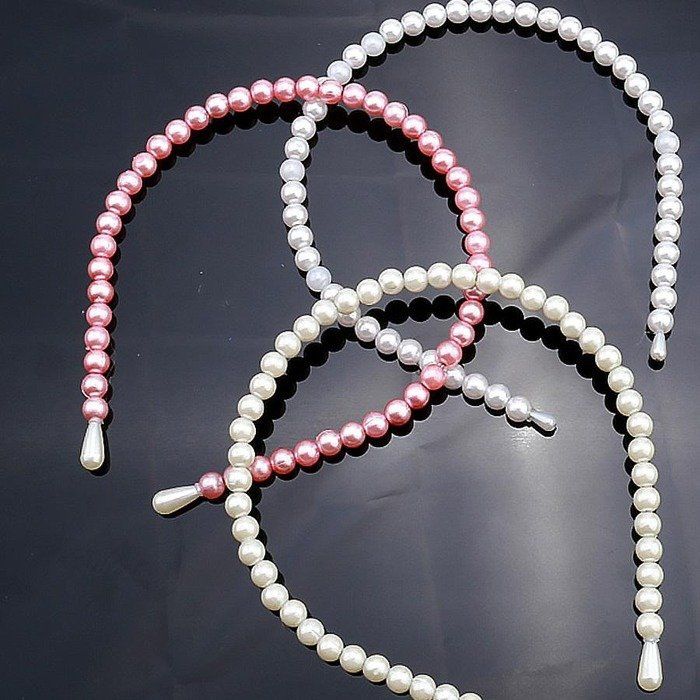 BEYAZ BÜYÜK İNCİLİ TAÇ PEMBE