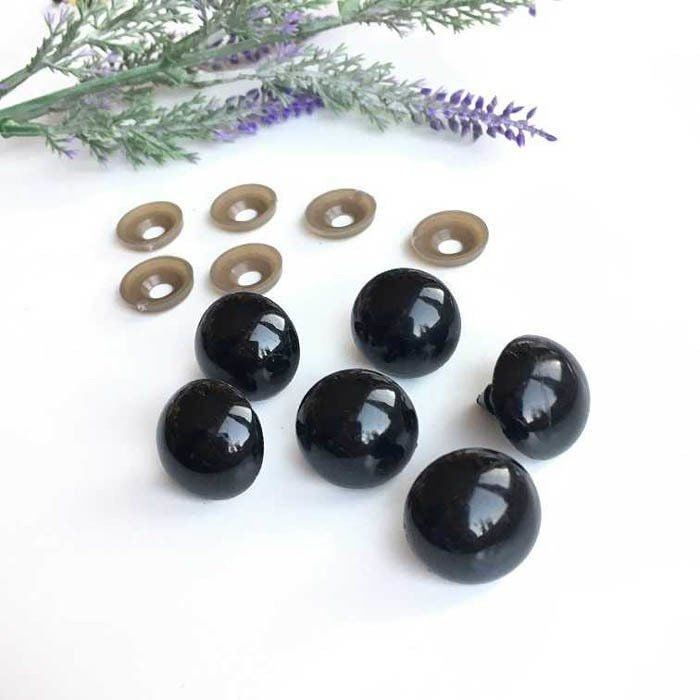 18 MM VİDALI GÖZ (100 ADET) AMİGURUMİ SİYAH