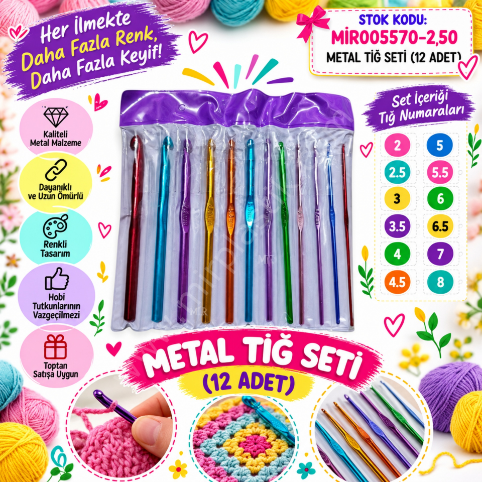 METAL TIĞ SETİ (12 ADET )