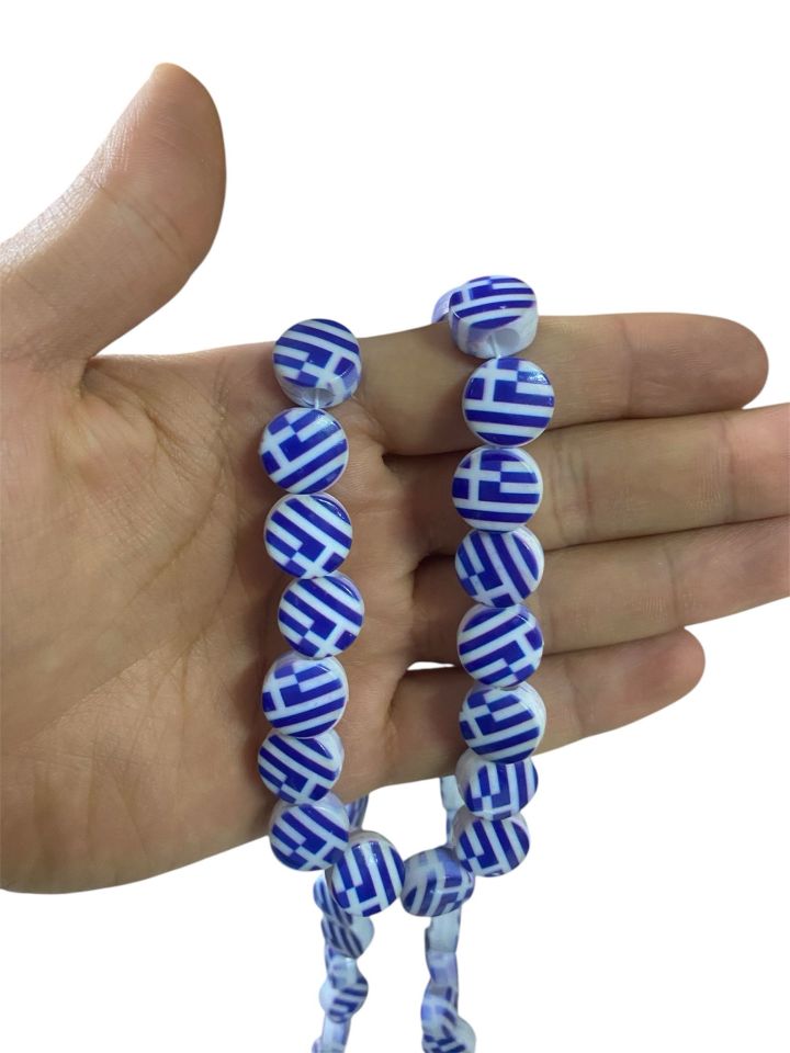 14X8 MM YUNANİSTAN DESENLİ BONCUK (50 AD)