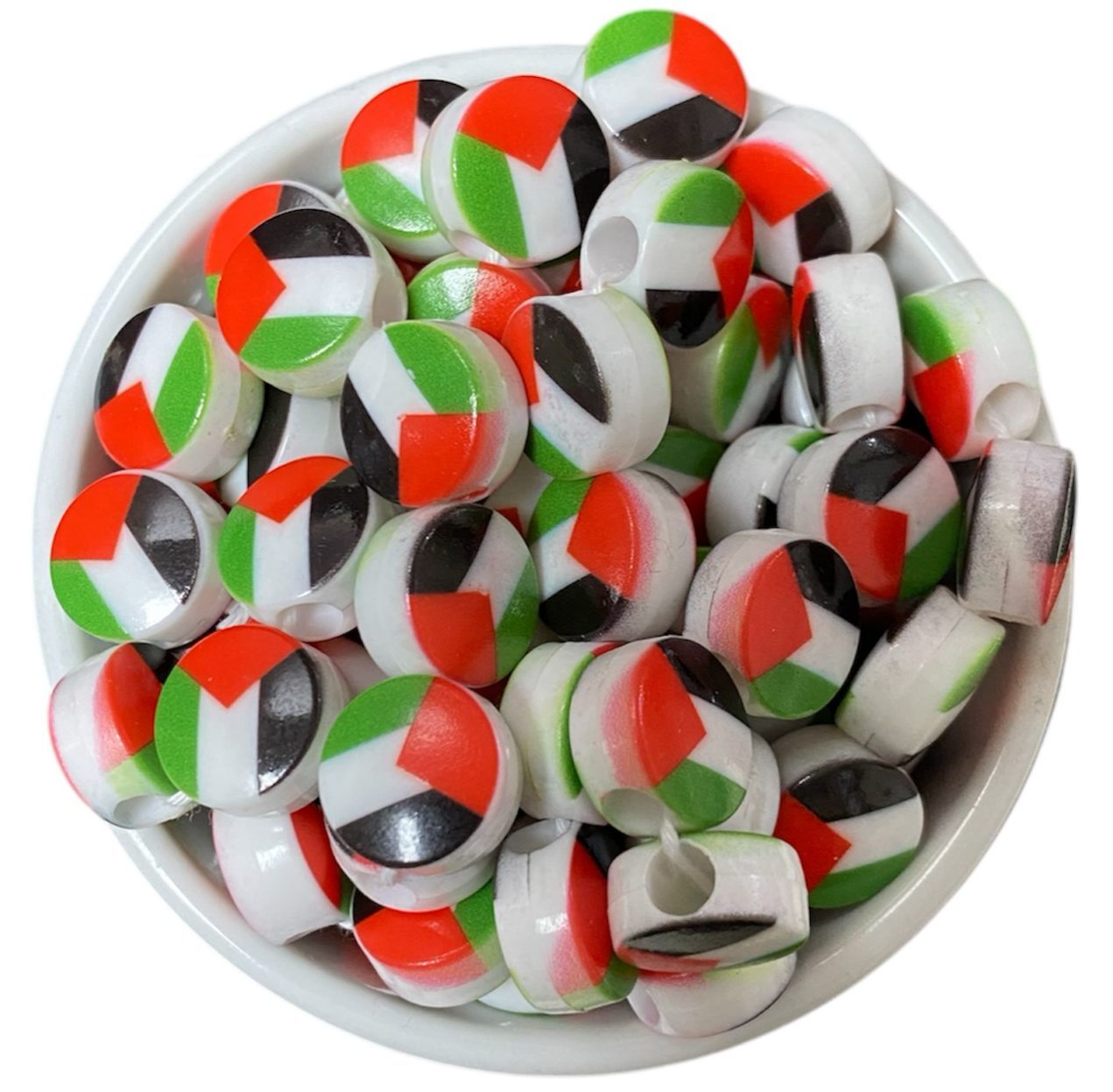 14X8 MM FİLİSTİN DESENLİ BONCUK (50 AD)