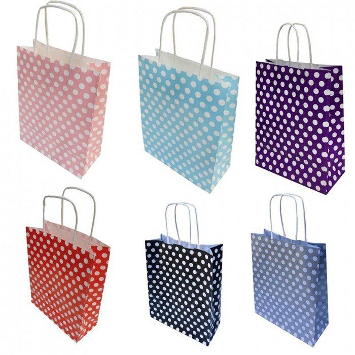 PUANTİYELİ KARTON ÇANTA (5 ADET) PEMBE