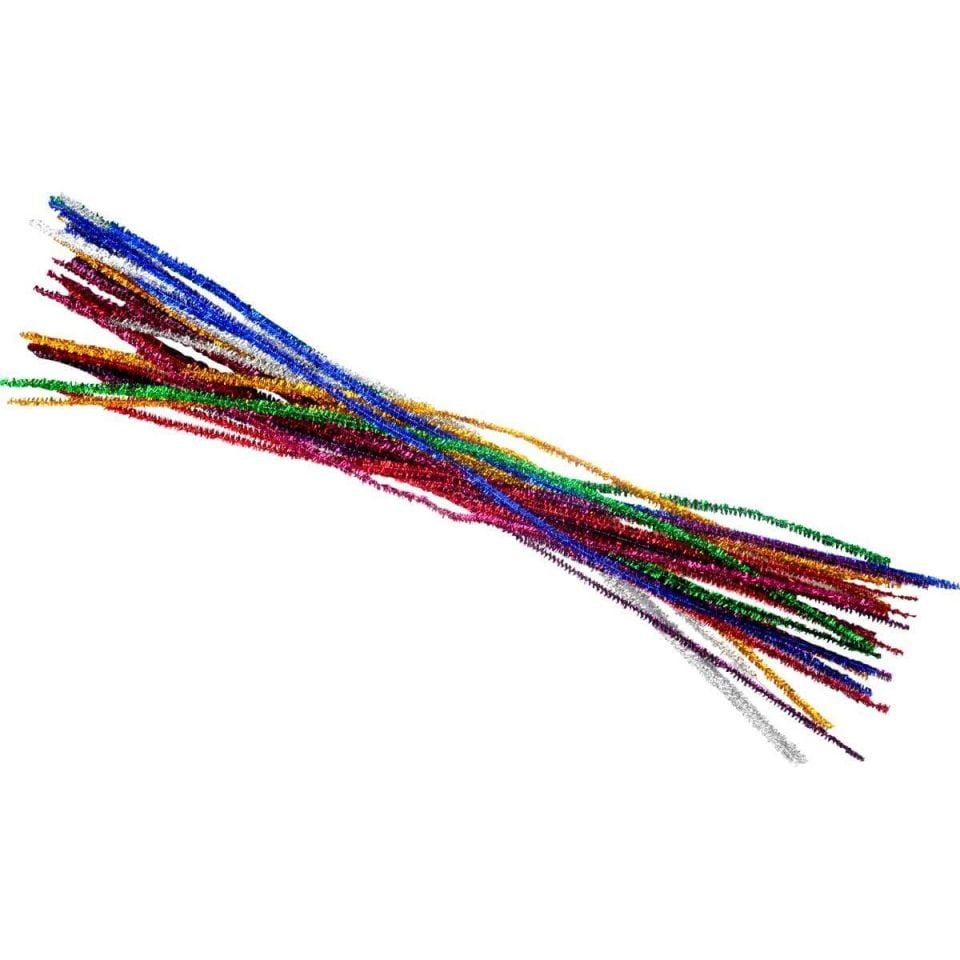 TÜYLÜ TEL ŞÖNİL( 30 CM) METALİK KARIŞIK RENK 25'Lİ