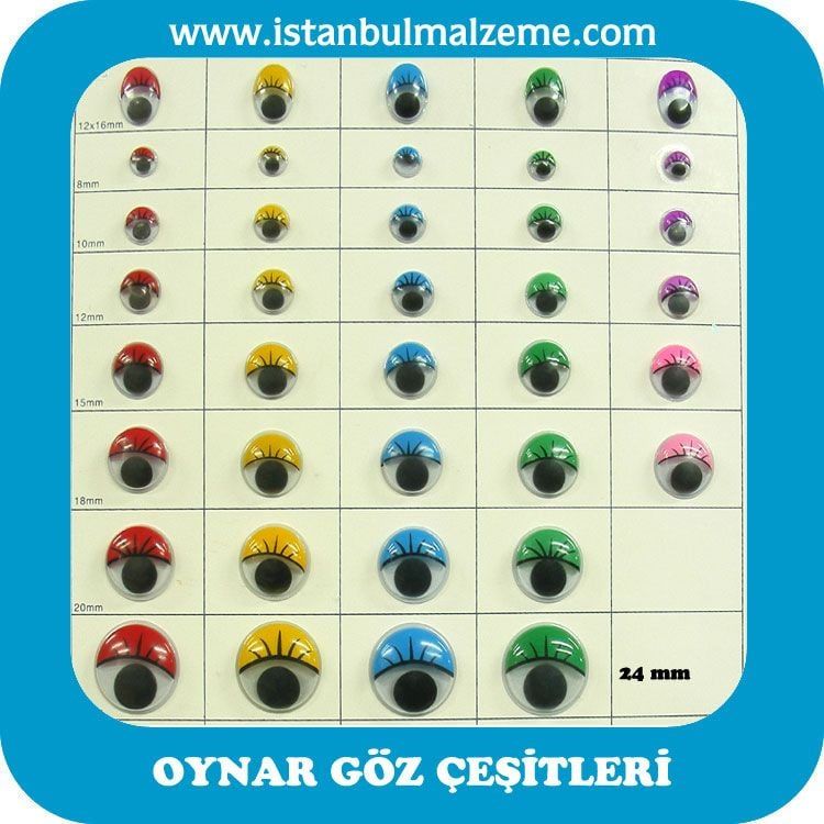 12MM KİRPİKLİ OYNAR GÖZ (1000 AD) 120-KOYU MAVİ