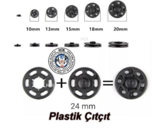 PLASTİK ÇITÇIT 13 MM (1 KART-24 ADET)
