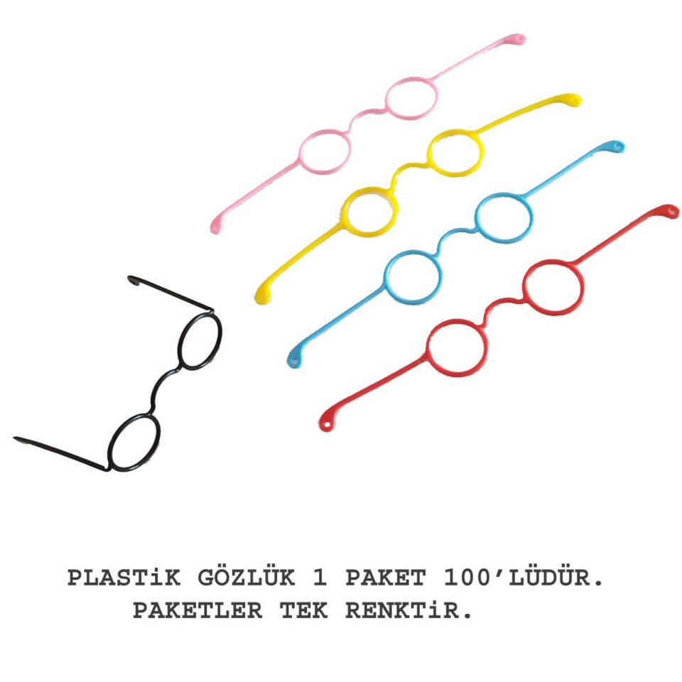 AMİGURUMİ PLASTİK GÖZLÜK (100 ADET) BEYAZ