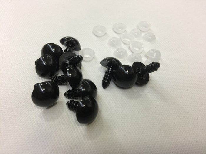 14 MM AMİGURUMİ VİDALI GÖZ ( 100 ADET - 50 ÇİFT) SİYAH