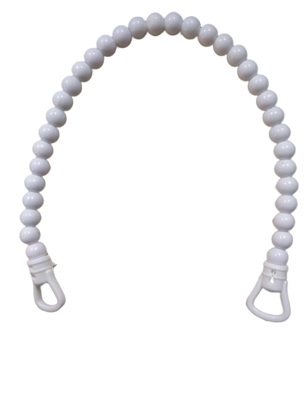 14 MM BONCUKLU ÇANTA SAPI (1 ÇİFT) BEYAZ