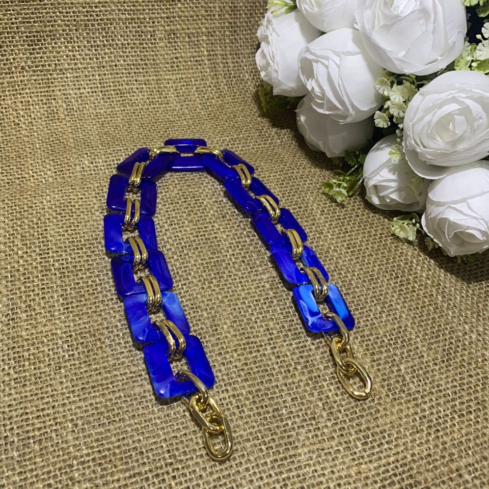KARE RENKLİ ŞANEL ÇANTA ZİNCİRİ (40CM)  (1AD)
