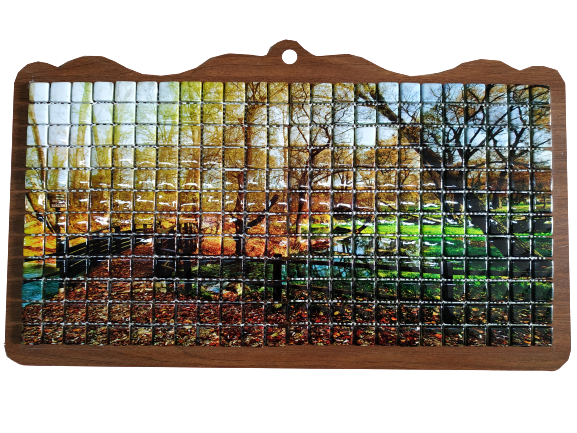 RESİMLİ CAM MOZAİK 2 KEDİ MODELİ