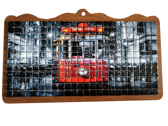 RESİMLİ CAM MOZAİK 3 KÖPEK MODEL