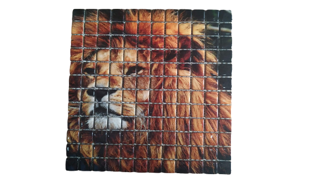 RESİMLİ CAM MOZAİK 6 ASLAN MODELİ