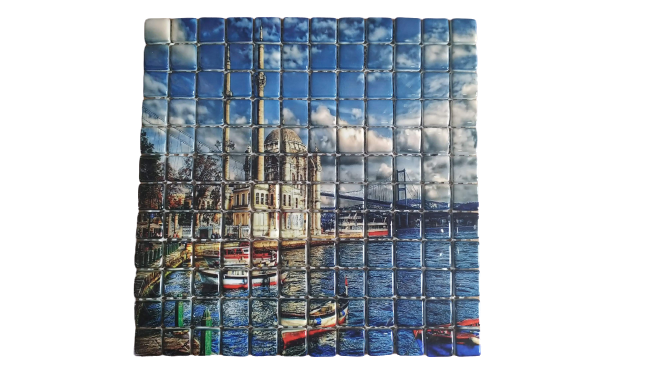 RESİMLİ CAM MOZAİK 8 CAMİ DENİZ MODELİ