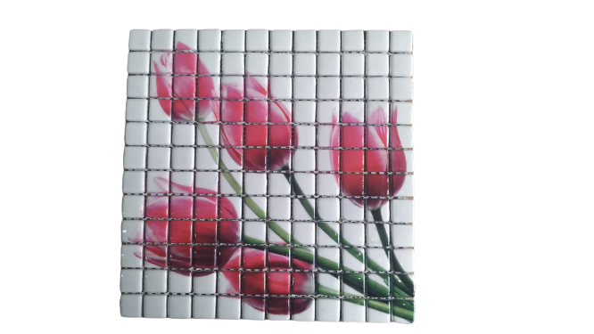 RESİMLİ CAM MOZAİK 13 PAPATYA MODELİ