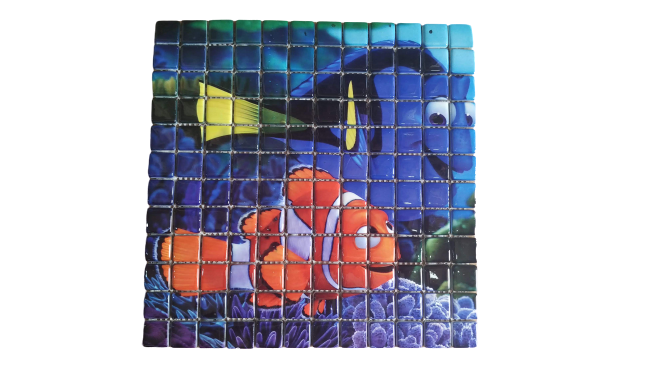 RESİMLİ CAM MOZAİK 9 BALIK MODEL