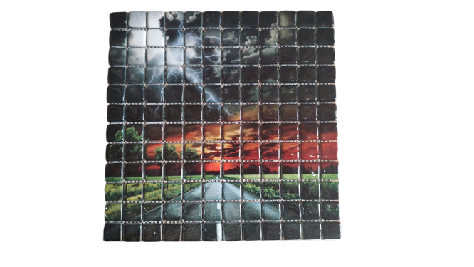 RESİMLİ CAM  MOZAİK 14 BULUTLU GÖKYÜZÜ